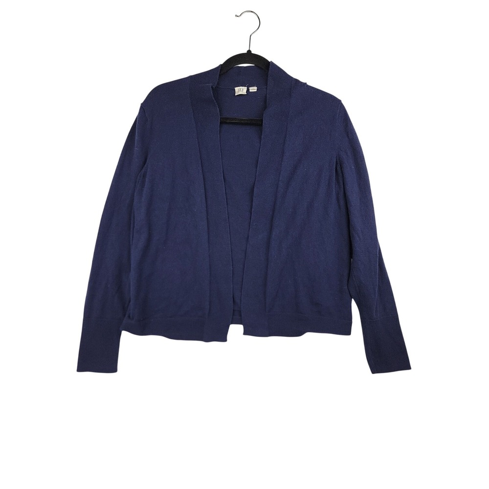 Gap Womens Navy Blue Open Front Cardigan Shawl Collar Knit Sweater Large